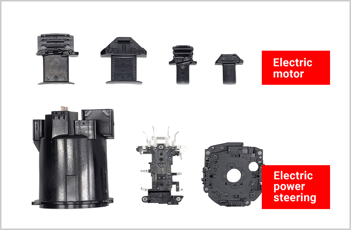 Examples of products manufactured with the hot runner molding system